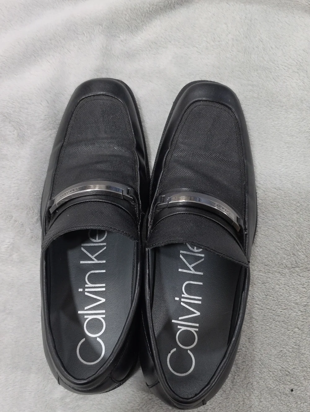 Calvin Klein Black Slip-On Loafers with Metal Bit